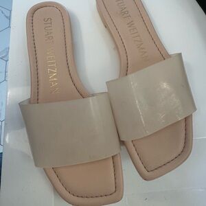 Stuart Weitzman Women's Cream Slide Sandals